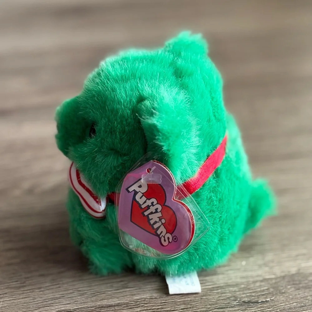 Puffkins Plush JINGLES Green Bear CandyCane #6670 SWIBCO Birthdate Tag Errors - Picture 4 of 7